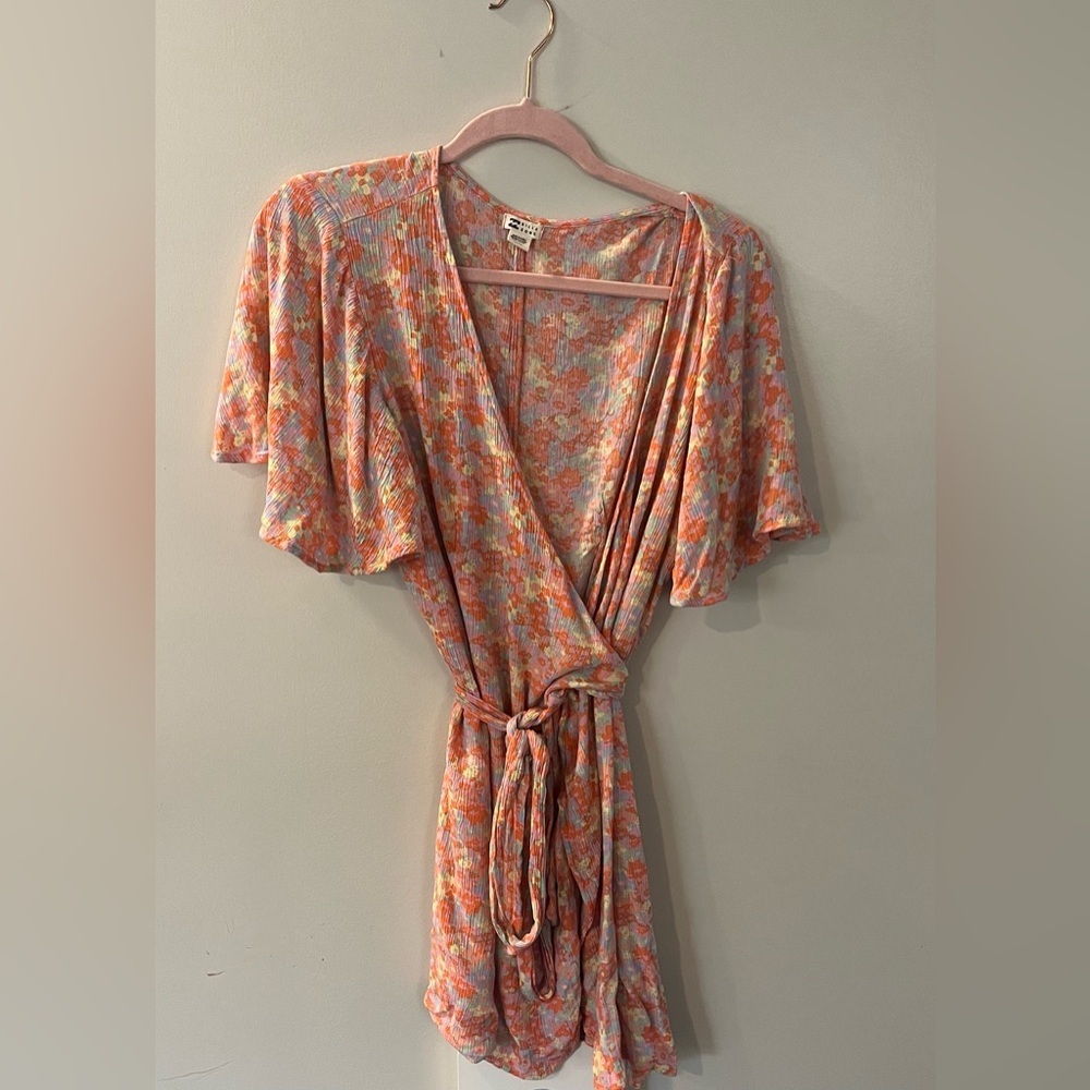 Billabong All For You 2 Peach Floral Mini Dress
